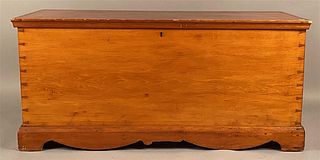 Antique Six Board Pine and Maple Blanket Chest