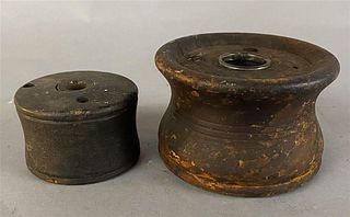 Two 18th or Early 19th c Wooden Inkwells