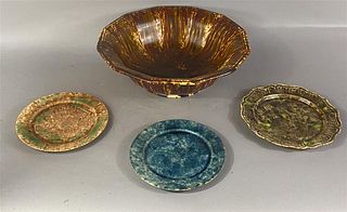 Four Pieces Rockingham Pottery