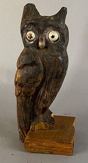 Vintage carved Owl Standing on a Book
