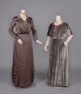 TWO SILK DAY DRESSES, 1910s