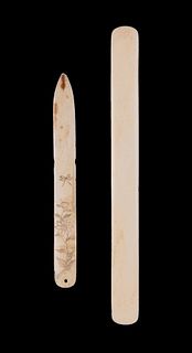 TWO BONE BUSKS, LATE 18TH-EARLY 19TH C