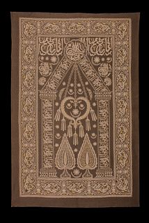 TAMBOUR EMBROIDERED PRAYER WALL HANGING, PERSIA, EARLY 20TH C