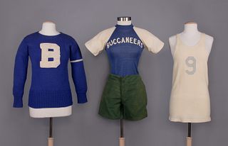 GROUP OF ATHLETIC GARMENTS, AMERICA, 1930-1940s
