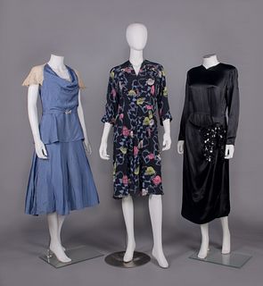 THREE DAY DRESSES, 1940-1950s