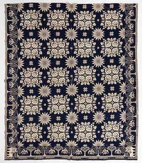 NEW YORK ATTRIBUTED DATED DOUBLE WEAVE COVERLET