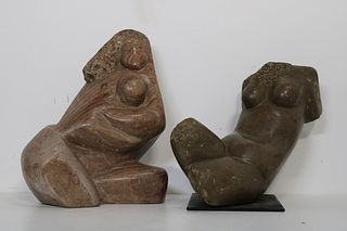 2 Midcentury Marble / Stone sculptures.
