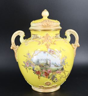 Royal Worcester Lidded Porcelain Urn.