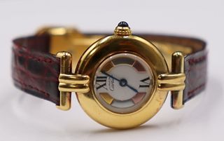 JEWELRY. Must de Cartier Colisee Vermeil Watch.