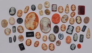 JEWELRY. Collection of (52) Carved Cameo Pendants.