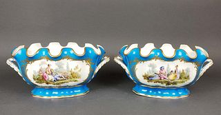 19th C. Pair of Sevres French Porcelain Vases