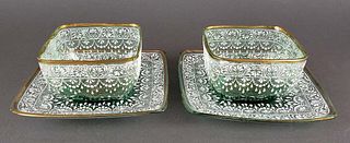 Pair of Moser Bowls w/ Underplates