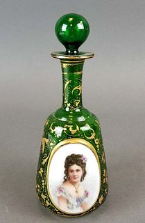 Bohemian Hand Painted Decanter