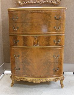 Italian Provincial Style 5-Drawer Tall Chest.