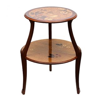 Boudoir table Art Nouveau  inlaid wood. Louis MAJORELLE (1859-1926).