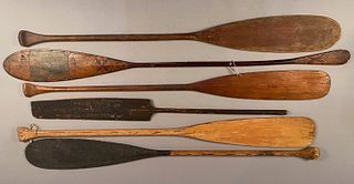 Six Antique or Vintage Rowing Oars