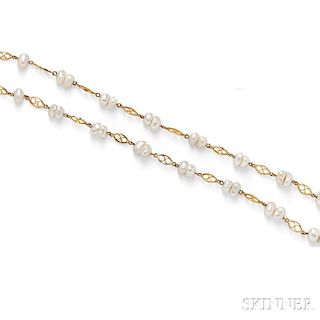 18kt Gold and Baroque Cultured Pearl Necklace