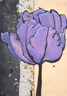 Robert Kushner Tulip Painting, Work on Paper