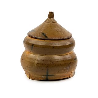 Michael Simon Salt Glazed Stoneware Honeypot Round Jar
