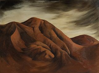 Gordon Cope O/C Brown Hill Desert Scene Painting
