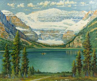 Andreas Roth 'Lake Louise Canada' O/C Painting