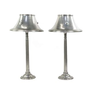(2) Pair of Giovanni Patrini Pewter Table Lamps