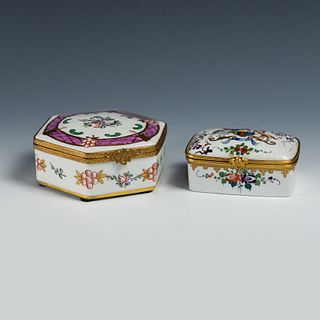 (2) 19th C French Paris Porcelain Trinket Boxes