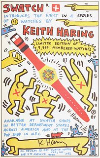 Keith Haring Signed Swatch Watch Advertisement