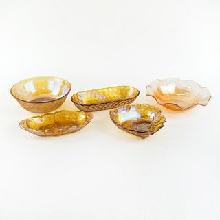 (5) American Depression Pressed and Cut Glass Pieces