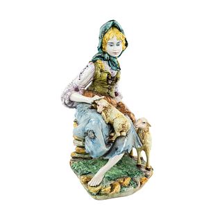 Capodimonte D Polo-Uiato Porcelain Peasant Woman Figure