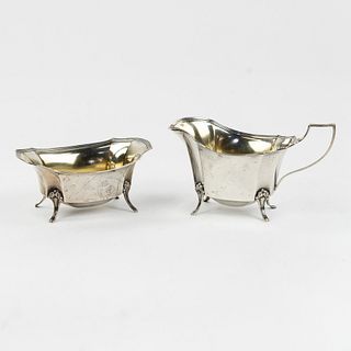 Wallace Sterling Silver Footed Creamer & Sugar Set