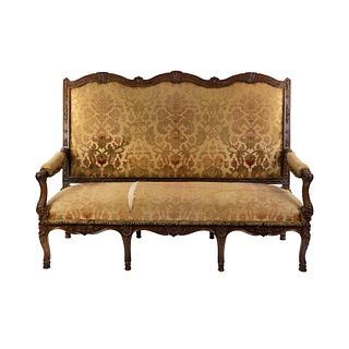 19th C Louis XV Carved Original Upholstery Settee Sofa