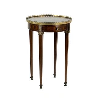 Antique French Louis XVI Style Inlaid Bouillotte Table