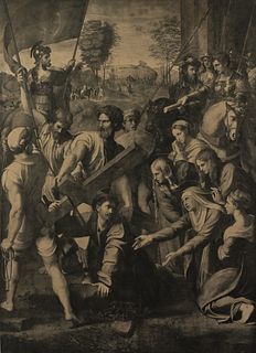 After Raphael Christ Falls on the Way to Calvary Etching