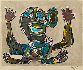 Karel Appel 'Untitled' Figurative Color Lithograph Signed