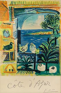 After Pablo Picasso 'Cote D'Azur' Poster Print 1968