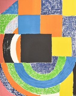 Sonia Delaunay "Carre Noir" Lithograph, Signed Edition
