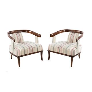 Pair of MCM Chinese Style Horseshoe Chairs