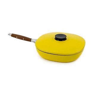 Cathrineholm MCM Yellow Baked Enamel Covered Frying Pan