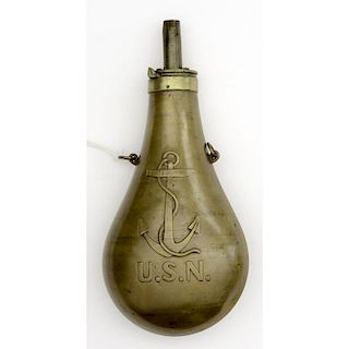 Brass Fouled Anchor Flask by N.P. Ames Co.