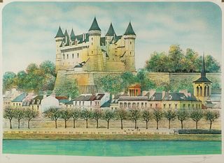 Rolf Rafflewski 'Chateau III' Lithograph Signed 1987