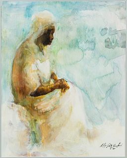 Alice Scott Scanland Woman Seated Watercolor