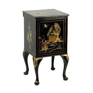Mid Century Chinoiserie Side Table Cabinet