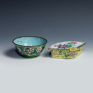 (2) Chinese Republic Period Cloisonne Lidded Boxes