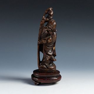 Chinese Carved Wood Laozi Figure