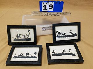 LOT 4 FRAMED SILOUETTES 4"X 6"