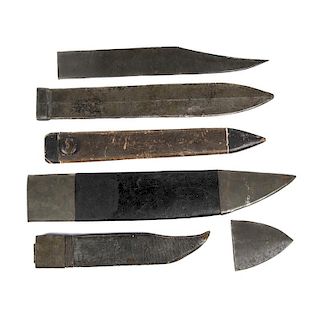 Confederate Fighting and Bowie Knife Scabbards, Lot of 5