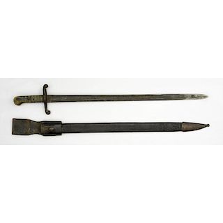Imported Civil War Brazilian Naval Rifle Bayonet and Scabbard