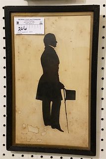 FRAMED 19TH C SILHOUETTE SGND 1889 12 1/2" X 7 1/4"
