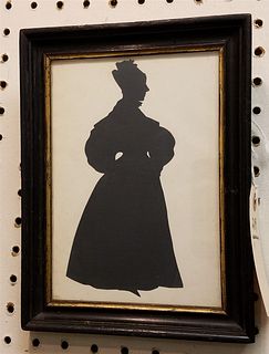 FRAMED SILHOUETTE OF A WOMAN 8" X 5 1/2"